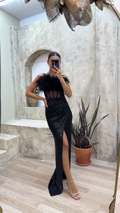 Testa nera Furry Trasparente DETTAGLIO Abito da sera Payet