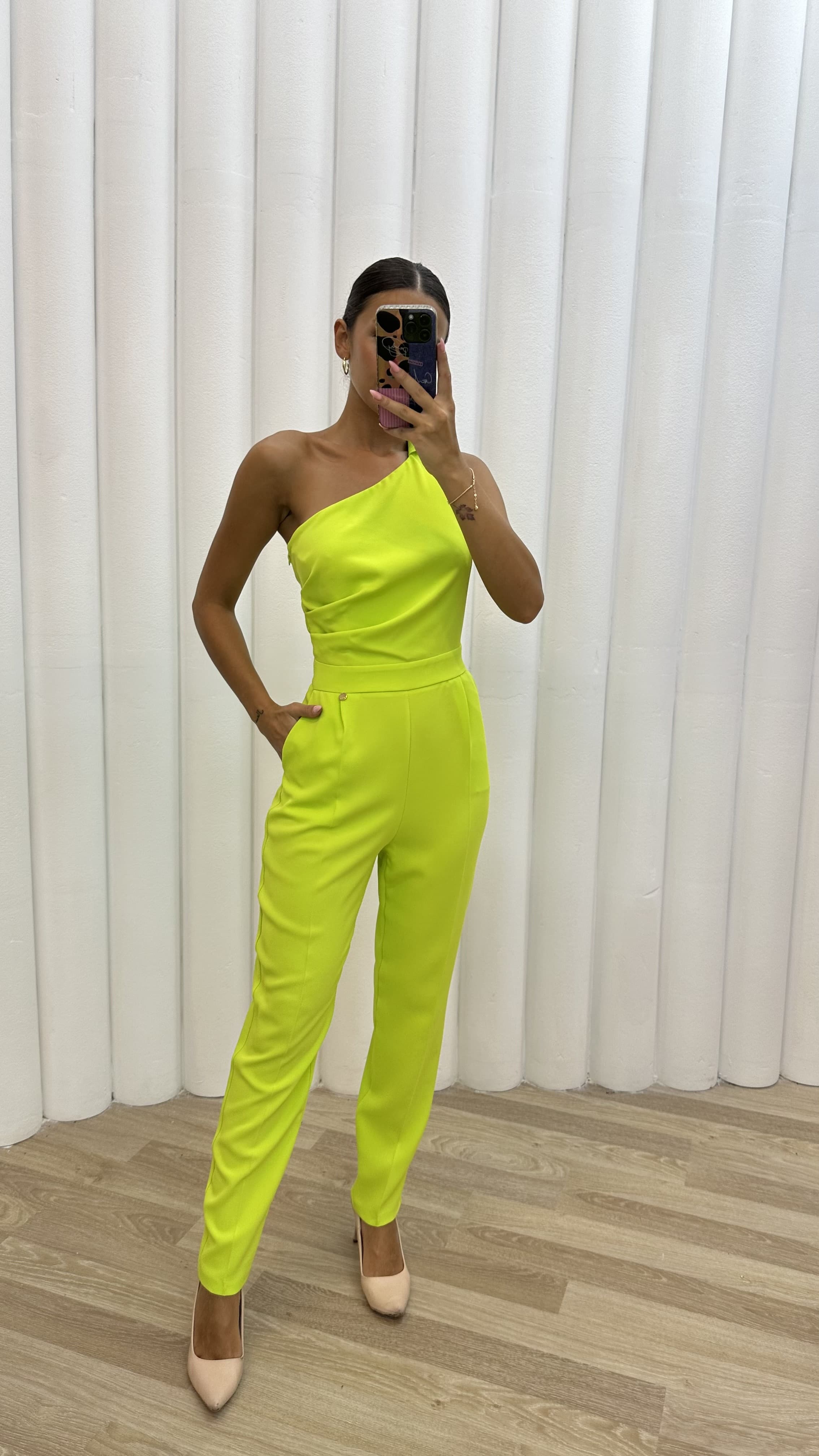 Sexy One Shoulder Draped Jumpsuits Women Green Ruffles Sleeveless Mesh Slim  Long Jumpsuit Elegant Evening Party Club Outfits