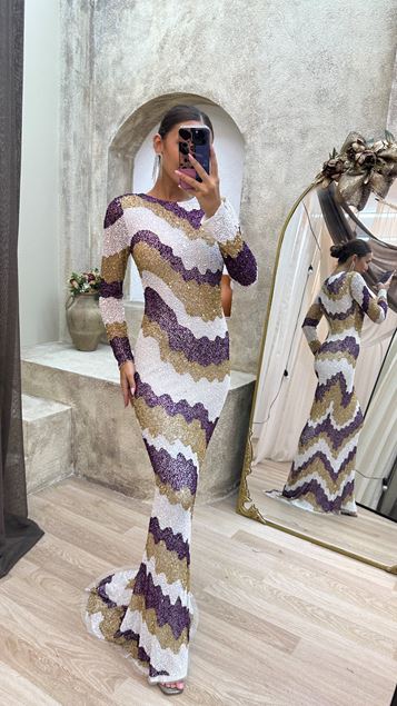 Vestido bordado especial estampado beige