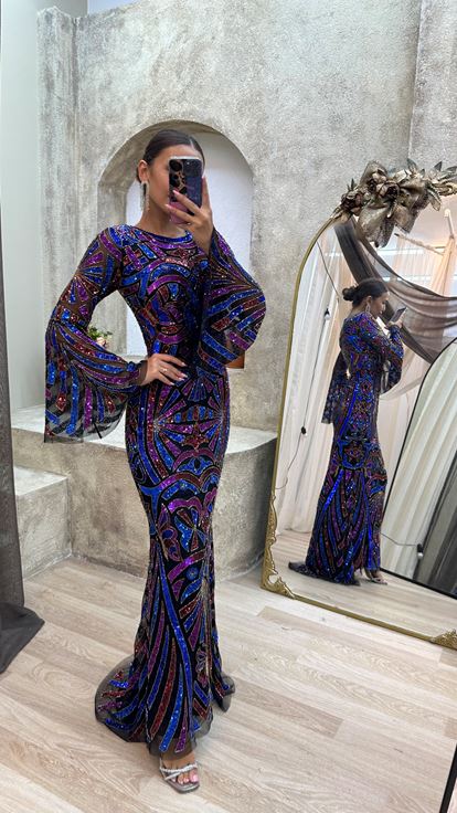 Saks Custom Embroidery Detail Design Dress