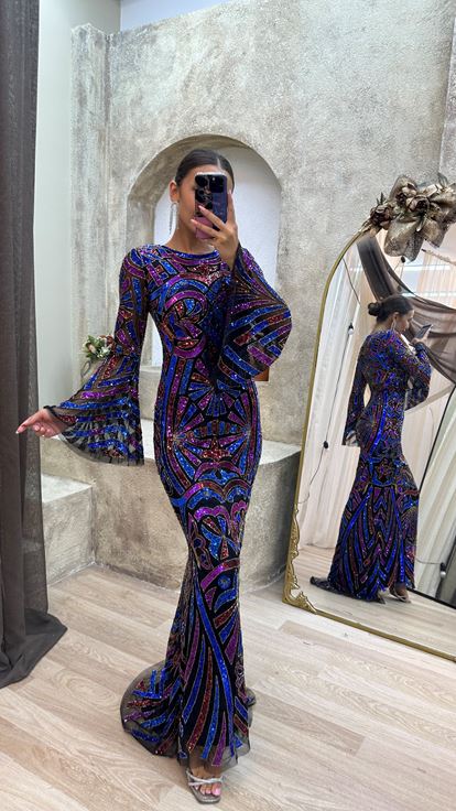 Saks Custom Embroidery Detail Design Dress