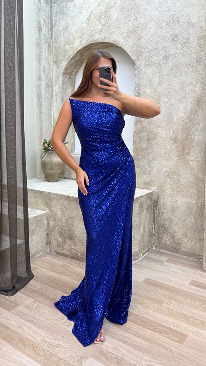 Saks Strapless Détail Drapé Plus Taille Sequin Robe de soirée