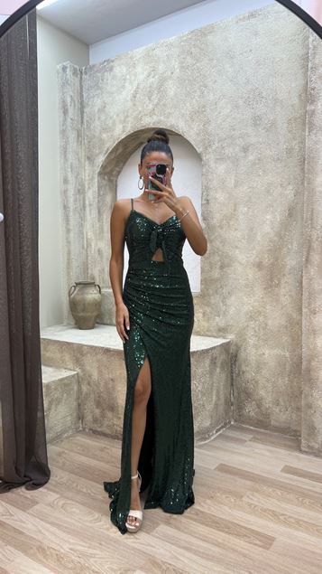 Emerald Verde Esmeralda Stap Correa De Arco De Arco De Cofres Vestidos Lentejuelos