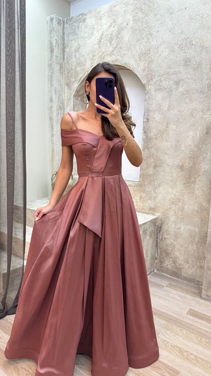 Abito Con Cinghia Di Corda Conducente Rosa Abito Da Sera İn Vita Da Design