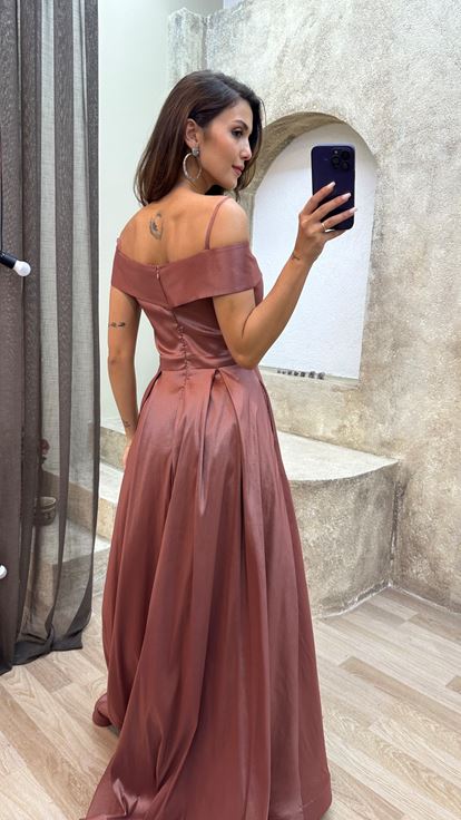 Abito Con Cinghia Di Corda Conducente Rosa Abito Da Sera İn Vita Da Design