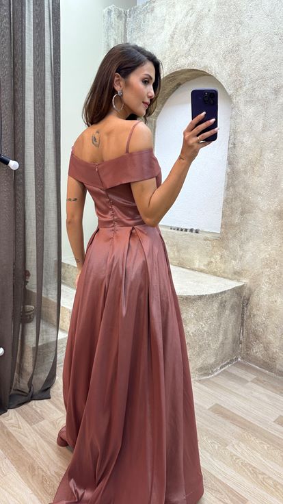 Abito Con Cinghia Di Corda Conducente Rosa Abito Da Sera İn Vita Da Design