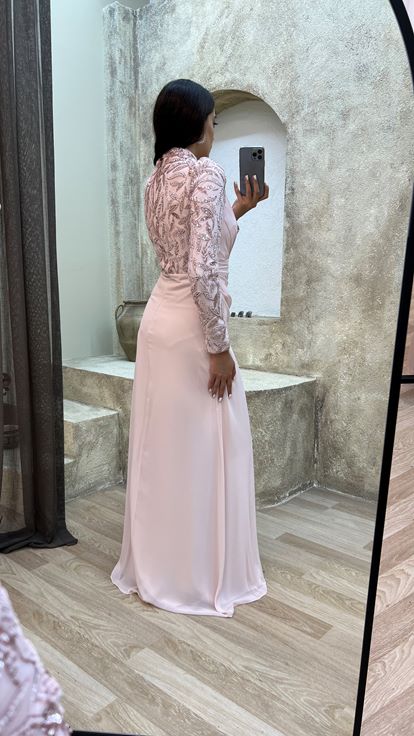 Design Chiffon Evening Dress Dress with Ruffle Detail Embroidery