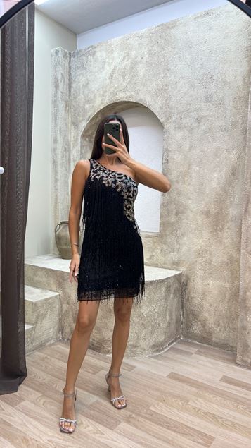 Grass Single Shoulder Foor Special Embroidered Design Dress