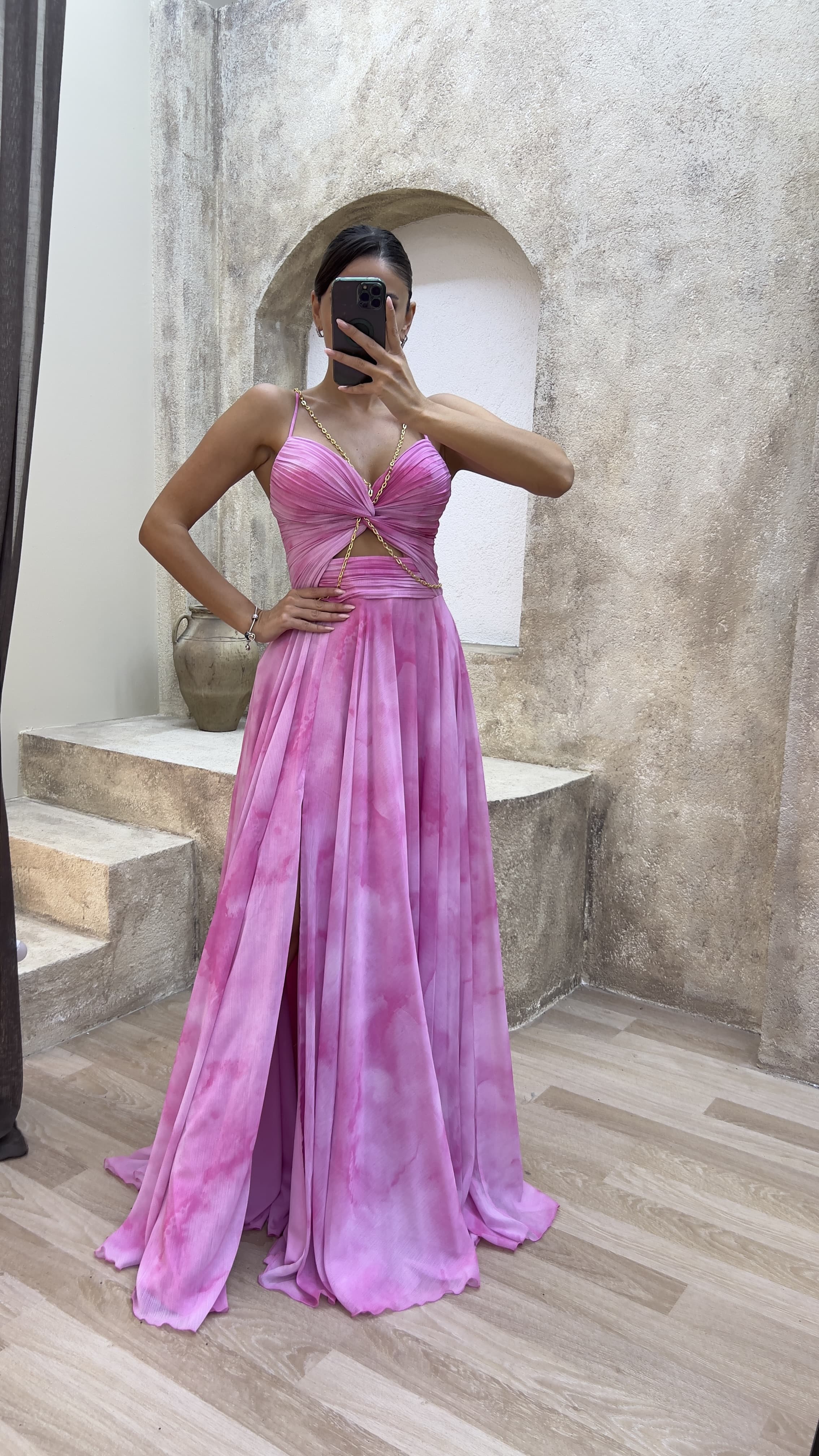 strapless open back dress Perla Pink Embroidered Maxi Dress | Women's Clothing main image 1