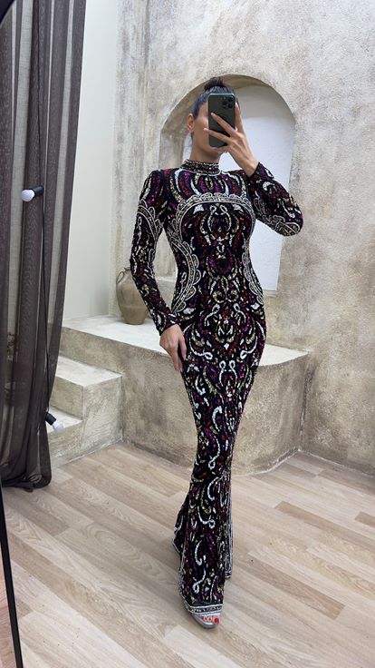 Fuchsia Spécial Brodé Design Robe De Soirée