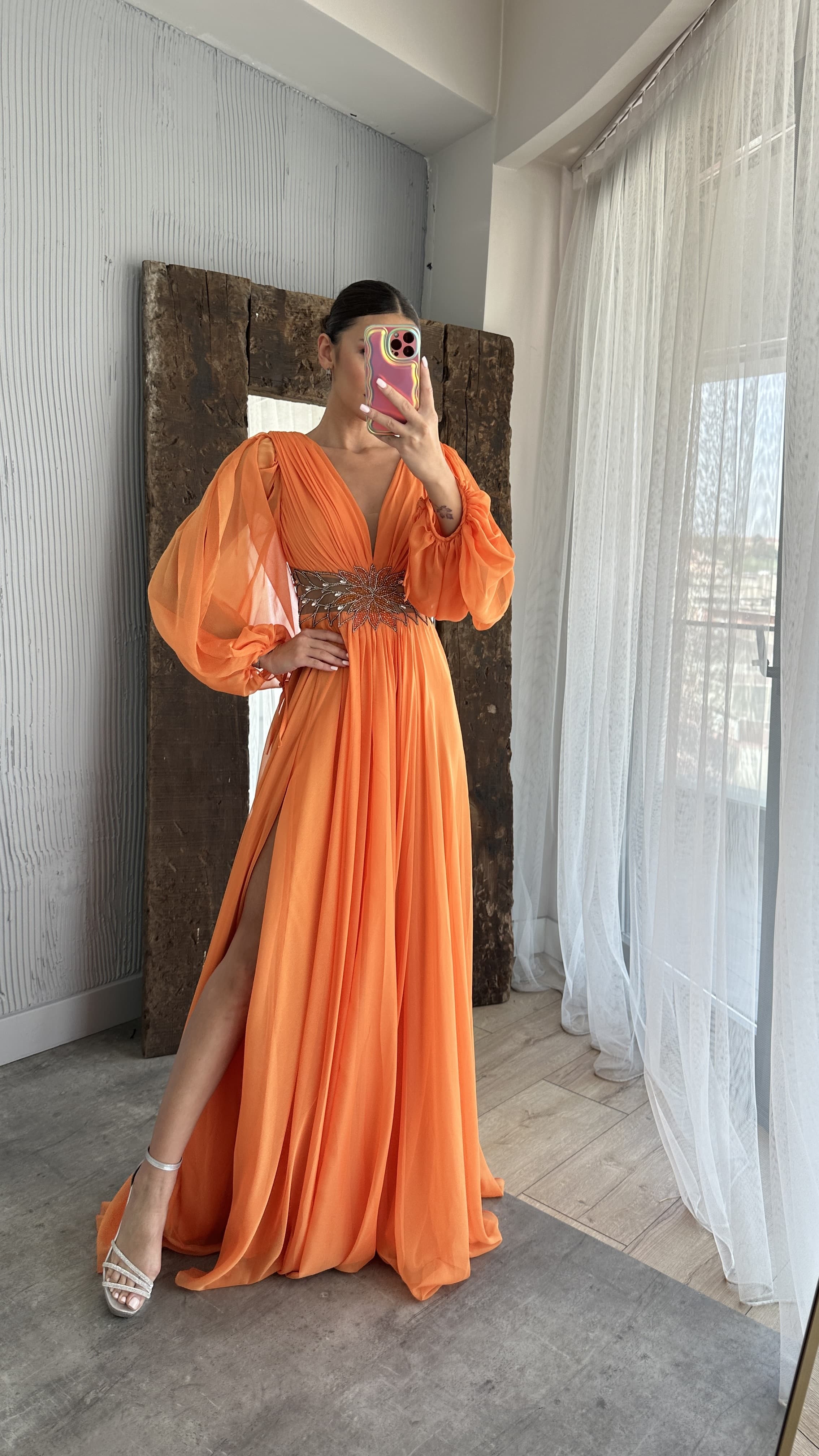 orange balloon dress Italian Sporty Nylon Sleeveless Balloon Dress Tibi Official