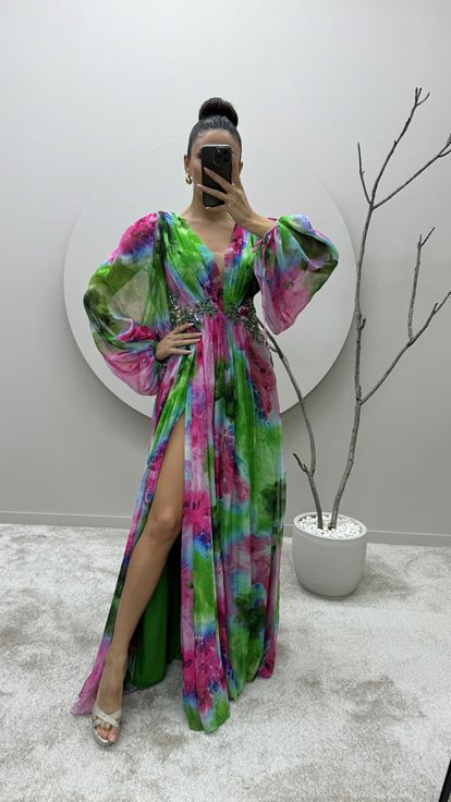 Abito Da Sera Ricamato A Vita Da Palloncino.