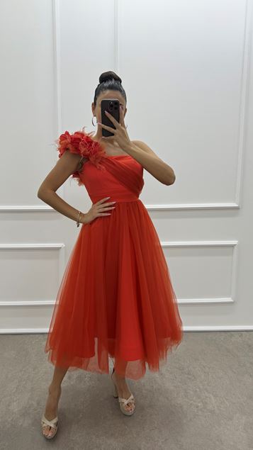 Dettaglıo Dı Fıglıo Dı Fıglıo Arancia Design Abito İn Tulle