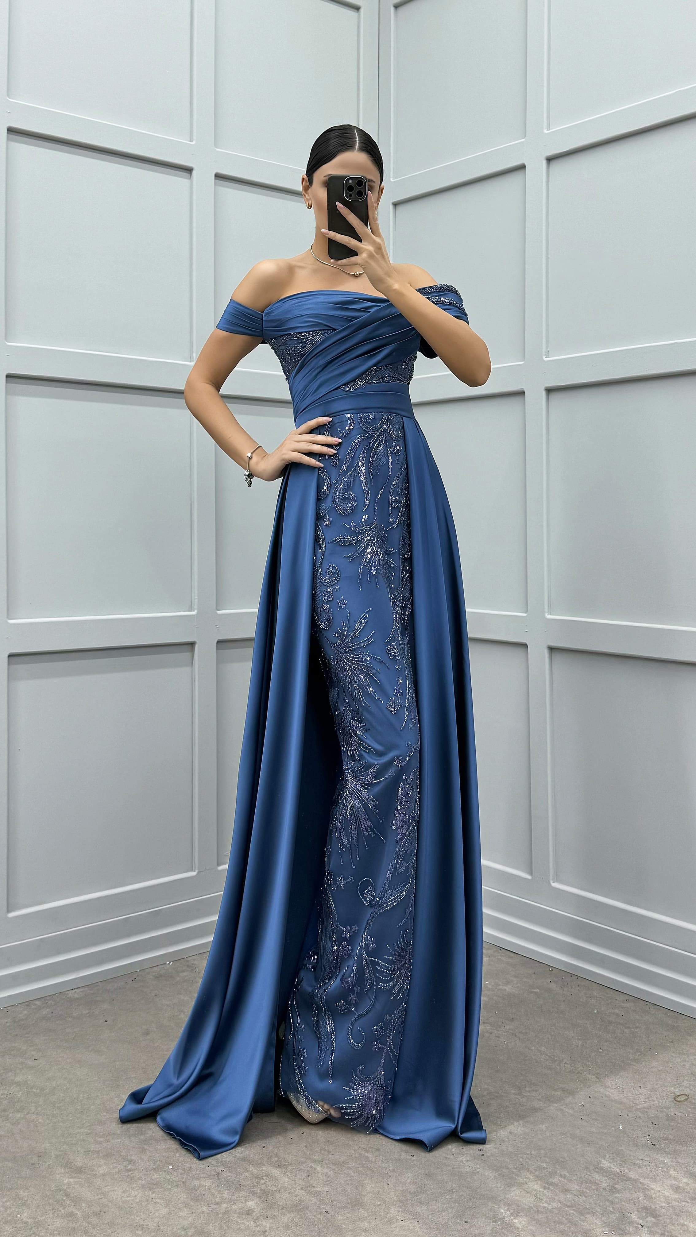 green emerald velvet dress Long Formal A-Line Beaded Evening Dress by LaDivine CC446 – The Dress Outlet main image 0
