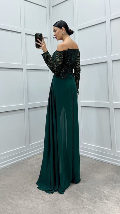 Emerald Chest Embroidered Detail Design Jumpsuit