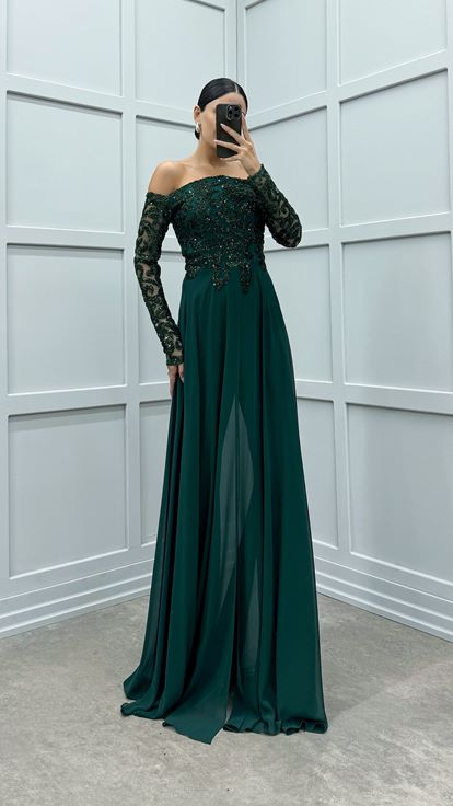 Emerald Chest Embroidered Detail Design Jumpsuit