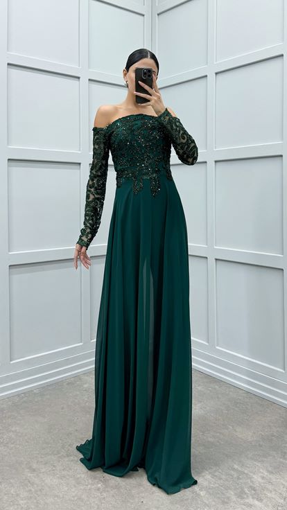 Emerald Chest Embroidered Detail Design Jumpsuit