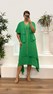 Yeşil V Yaka Kol Detay Büyük Beden Abiye Takım Elbise