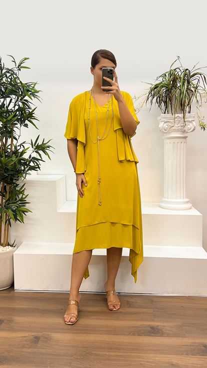 Olivgrüner Abendanzug in Übergröße mit V Ausschnitt und Ärmeldetails