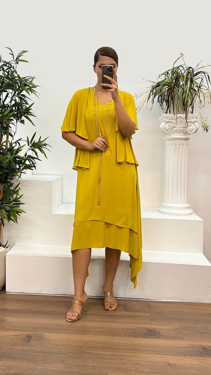 Olivgrüner Abendanzug in Übergröße mit V Ausschnitt und Ärmeldetails