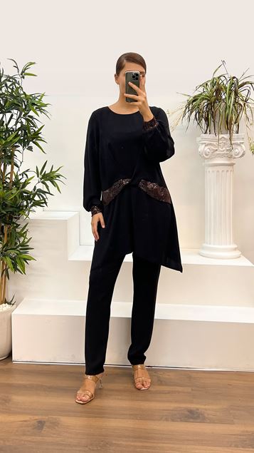 Copper Waist Detail Plus Size Evening Dress Suit