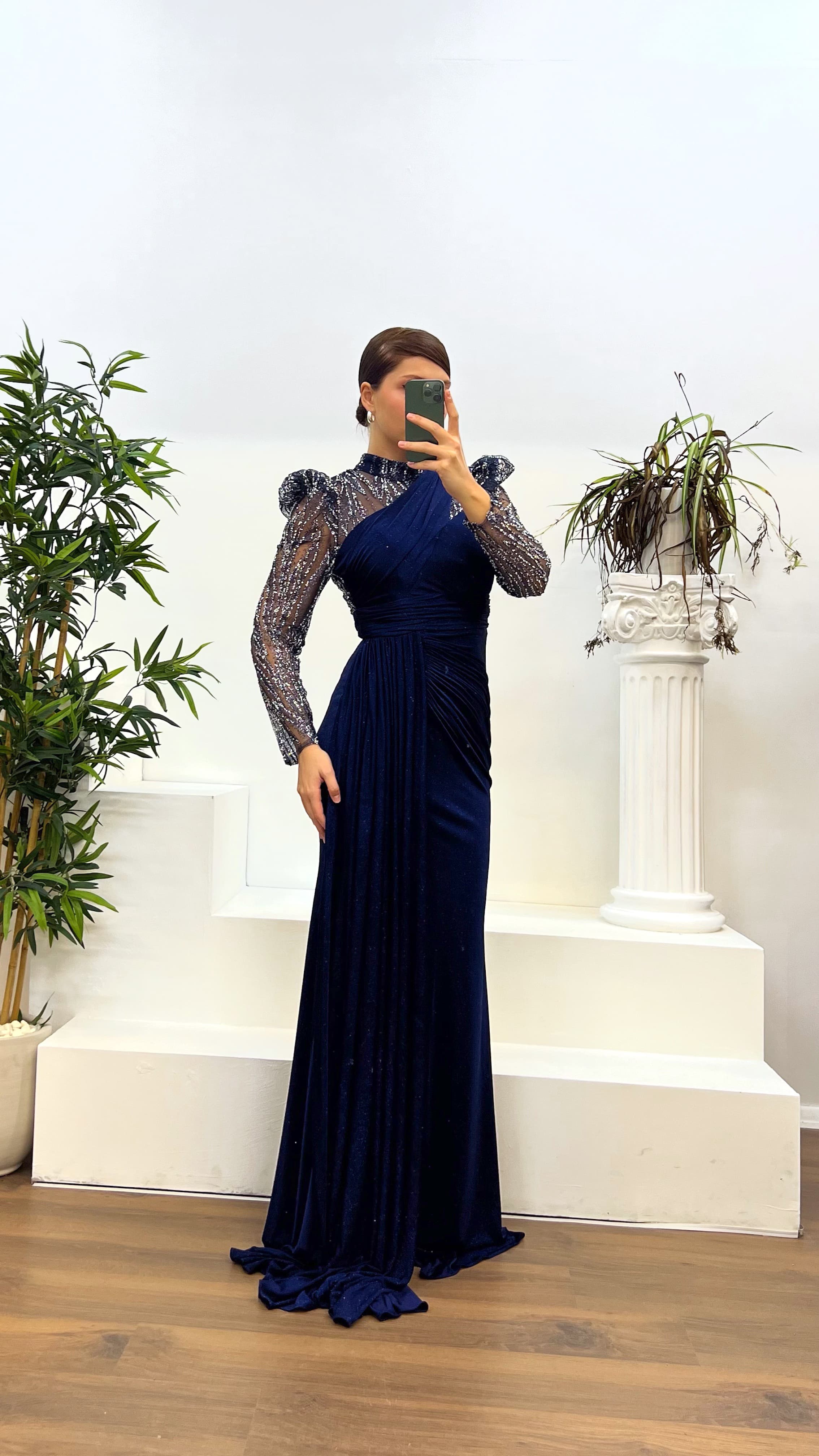 navy blue plus size evening dress Off the Shoulder Navy Plus Size Long Satin Formal Dress with Slit