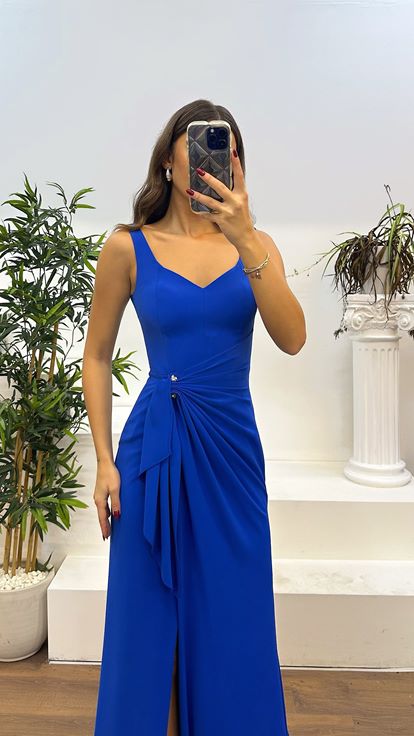 Strappy Waist Detail Evening Dress