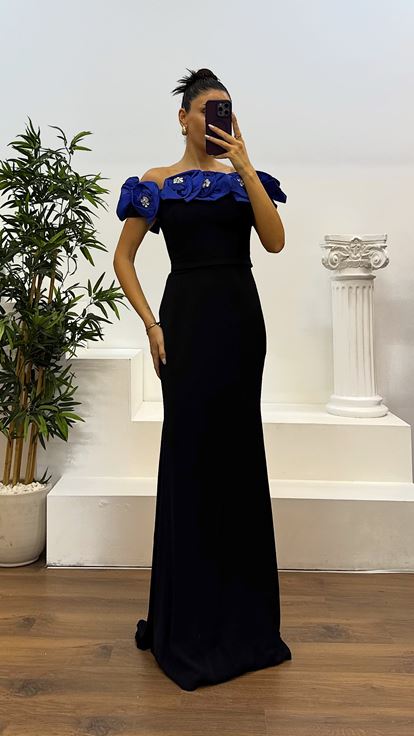 Robe de soirée bustier à détails floraux Saks