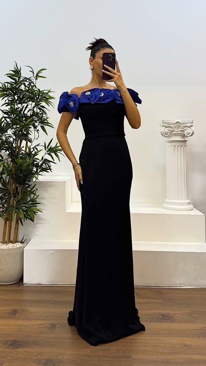 Robe de soirée bustier à détails floraux Saks