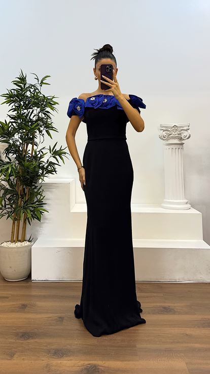 Robe de soirée bustier à détails floraux Saks