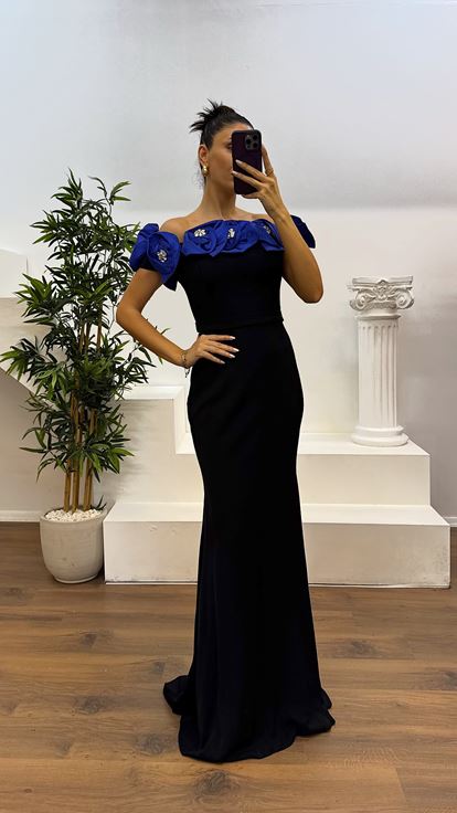 Robe de soirée bustier à détails floraux Saks