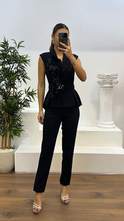 Black Vest - Trousers Suit Evening Dress