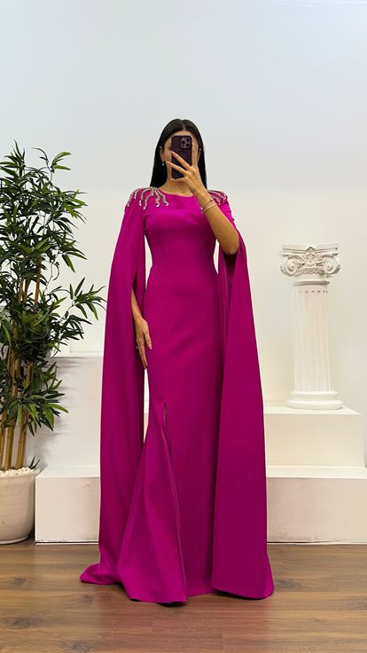 Fusya Shoulder Embroidery Detail Evening Dress