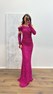 Fuşya Tek Omuz Pul Payet Abiye Elbise