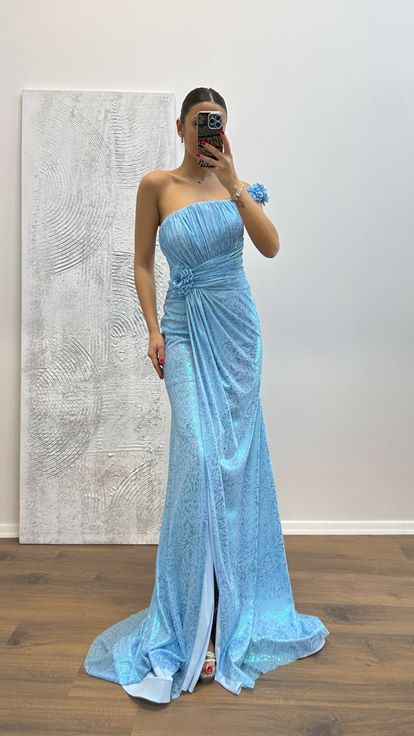 strapless open back dress Elegant One-Shoulder Junior Bridesmaid Dress | Flowy Chiffon Formal Gown main image 0
