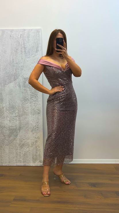 Robe de soirée brodée sans bretelles en poudre, grande taille
