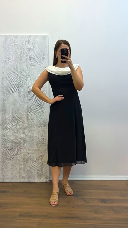 Abito da sera midi taglie forti con dettaglio posteriore