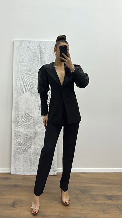 Siyah Balon Kol Abiye Takım