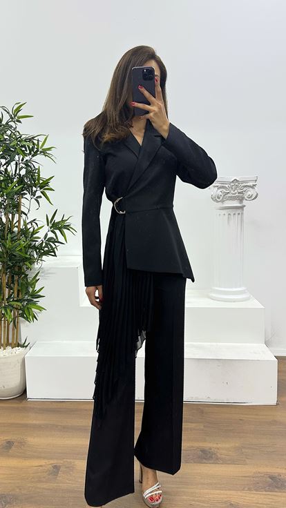 Siyah Kemerli Ceket Takım