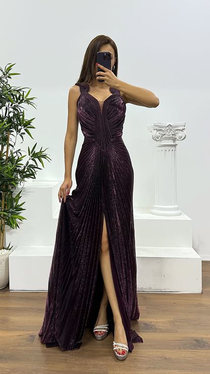 Murmur Strappy Draped Evening Dress