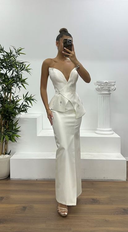 Kemik İşleme Detay Etek Takım Elbise