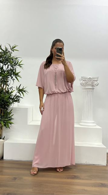 Powder Chiffon Plus Size Evening Suit