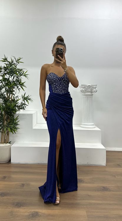 Saxe trägerloses glitzerndes Abendkleid