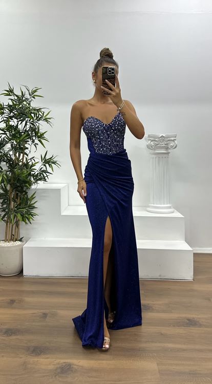 Saxe trägerloses glitzerndes Abendkleid