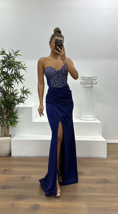 Saxe trägerloses glitzerndes Abendkleid