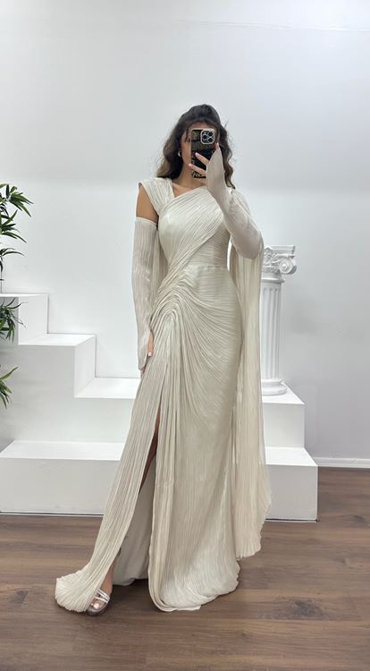 Tas Pleated Evening Dress