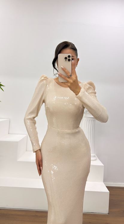 Taş Pullu Abiye Elbise