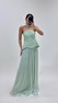 Mint Peplum Büstiyerli Piliseli Abiye Takım