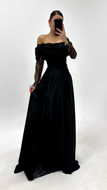 Abito da sera con corsetto in raso