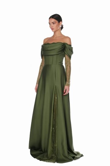 Abendkleid aus Satinkorsett
